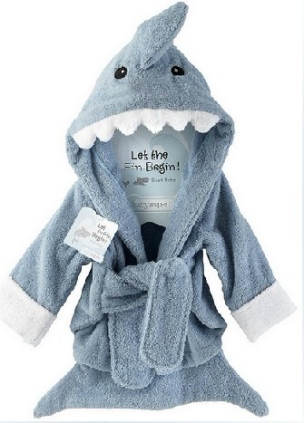 鲨鱼款纯棉儿童浴袍