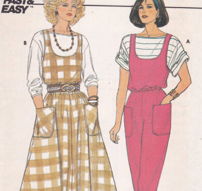 Butterick 3107 Fast and Easy Multi sized 12 14 16 from 1985 jumper jumpsuit topsewing pattern uncut