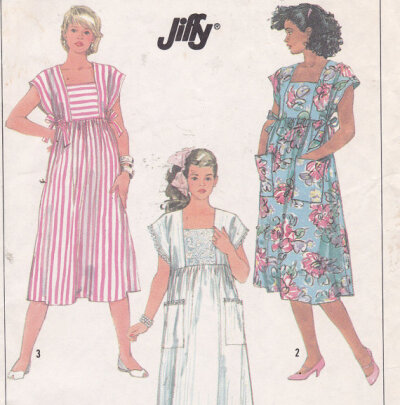 Maternity jiffy dress Size 10 from 1987 Simplicity 7965 sewing pattern