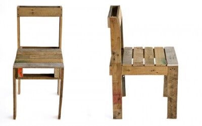 reused shipping pallet chair