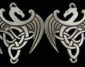 Celtic Dragon Cloak Clasp made with Fine Pewter in the USA