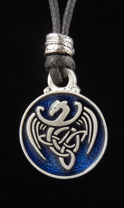 Celtic Dragon Pendant made with fine Pewter in the USA