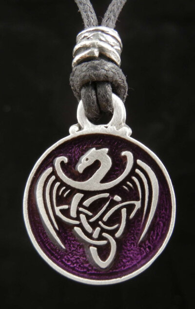 Celtic Dragon Pendant made with fine Pewter in the USA