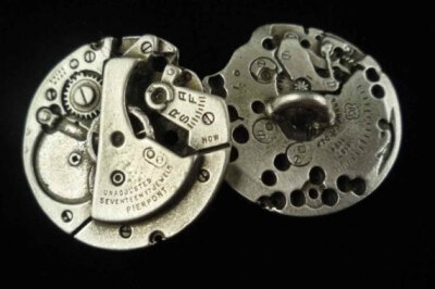 SteamPunk Buttons - FIVE Steampunk Watch Buttons in fine pewter Made in the USA