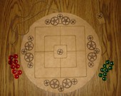 Steampunk Nine Man Morris Game on Leather