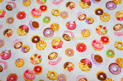 Doughnut print Japanese fabric