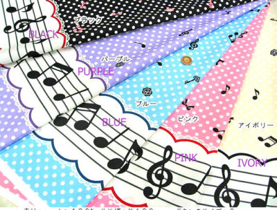 Kawaii Lolita Fabric melody print PURPLE background color