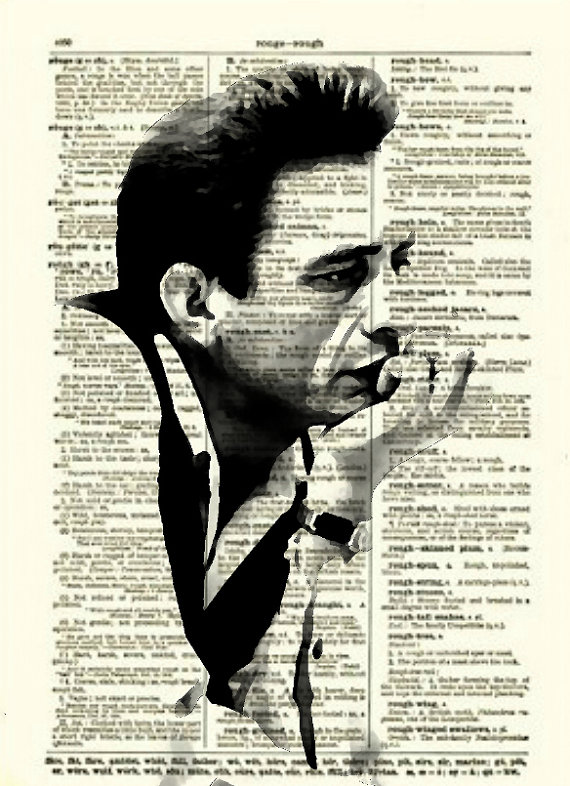 Johnny Cash, Dictionary Art Print, Dictionary Print, Home Decor, Wall Decor, Art Print