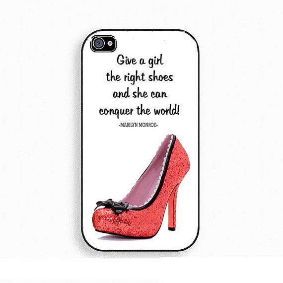 Give a girl the right shoes Quote iPhone Case 4 & 4s, Marilyn Monroe quote