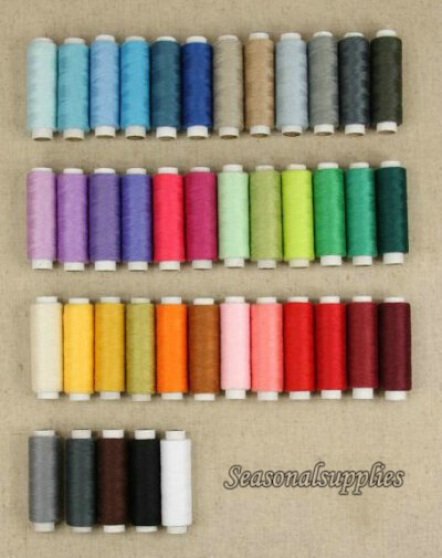 On Sale--41 Pcs Polyester Sewing Thread,Colorful Cord for 1 Set,41 colors,200 yard spool (T7)