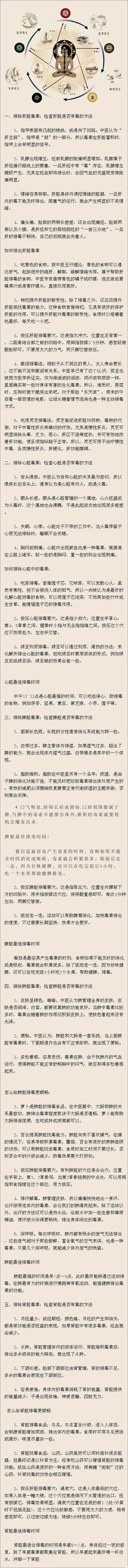 【权威中医教你如何清扫五脏六腑中的垃圾】一年四季里，身体积累的毒素已经相当多了，是时候要进行排毒了！早看早受益 ~