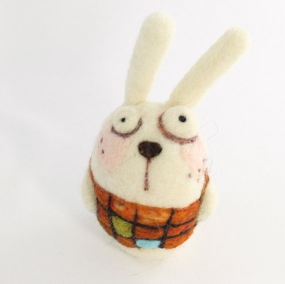 Needle felting rabbit kit