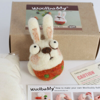 Needle felting rabbit kit