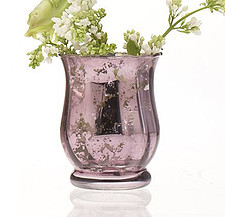 简单的奢华 紫色水银斑驳酒杯状玻璃迷你花瓶笔筒化妆刷杯限时9折