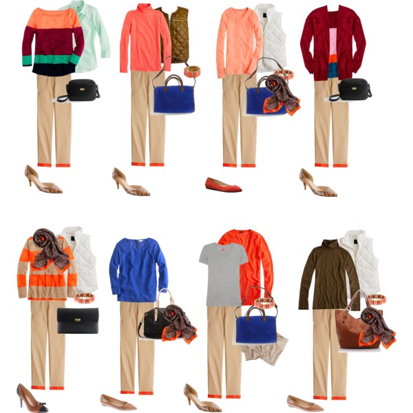 J.Crew Café Capri in Colorblock Outfits