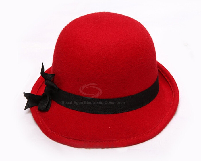 Fashionable Hot Sale Style Solid Color Bowknot Embellished Woolen Yarn Women's Hat