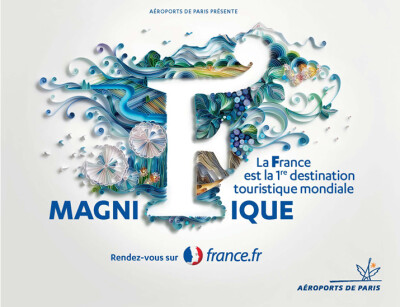 纸艺：billboard design to communicate the message that France is a great tourists destination.