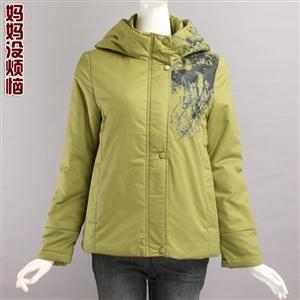 2012冬装新款大码中年中老年棉衣棉服女装印花短款带帽休闲小 ￥325.0