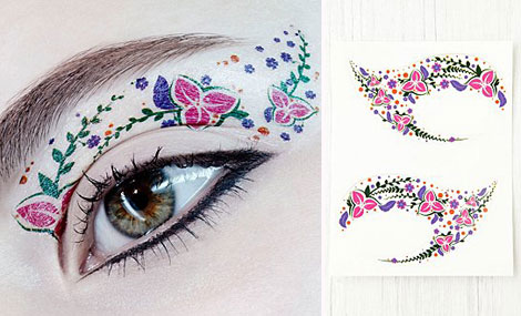 Temporary Tattoos eye flowers