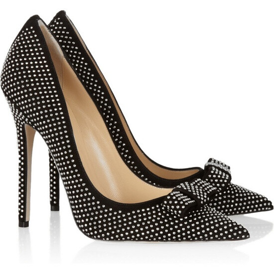 Jimmy Choo Maya studded suede pumps found on Polyvore