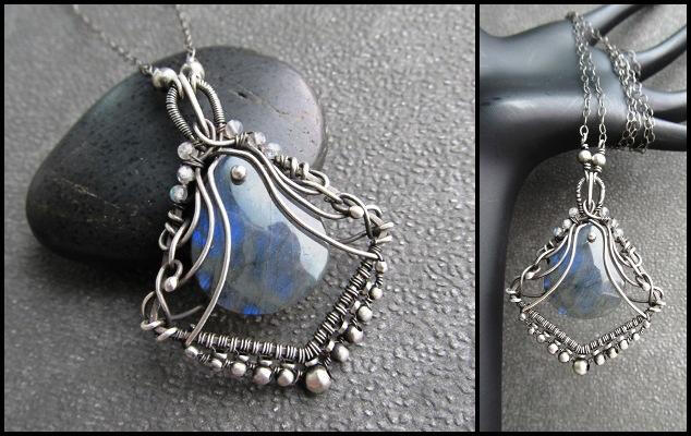 labradorite and silver necklace