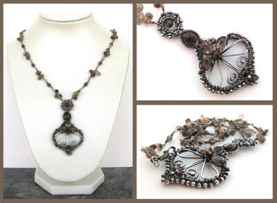 smokey silver necklace