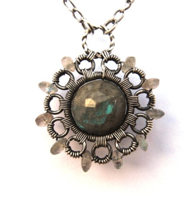 labradorite silver necklace