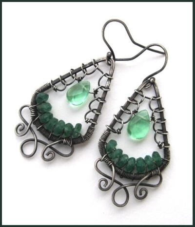 green earrings