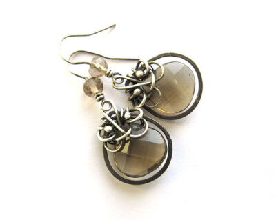 smoky quartz earrings