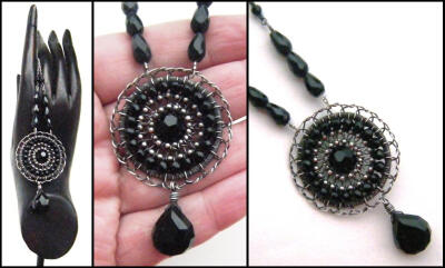 faceted onyx necklace