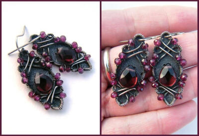 rhodolite garnet earrings