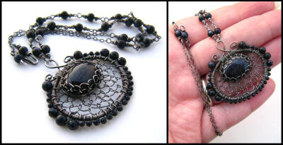 blue goldstone necklace