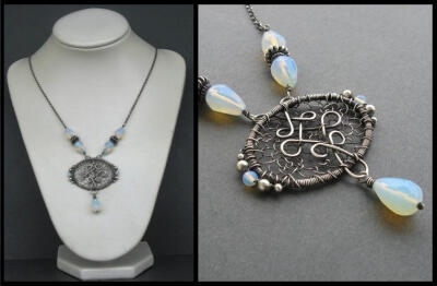 silver and opalite necklace