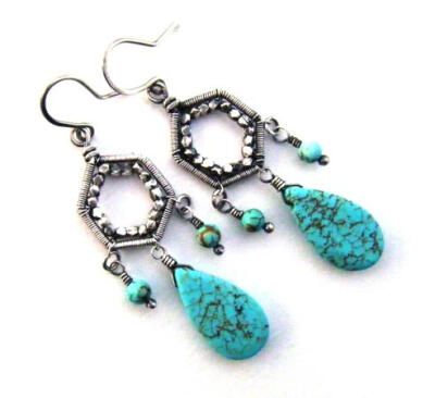 turquoise silver earrings