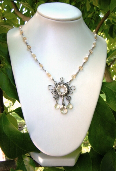 citrine pearl necklace