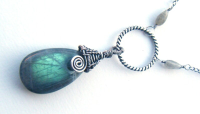 labradorite drop necklace