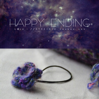 幻紫星空 花朵毛线发绳
