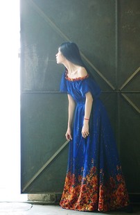 荷叶边 系带 长裙