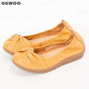 革革物真皮女鞋头层牛皮甜美平跟鞋低帮鞋单鞋女士鞋