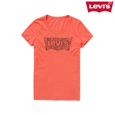 Levi's李维斯女士糖果红LOGO短袖T恤