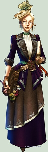 Steampunk Librarian [I expected a coal-powered e-reader]