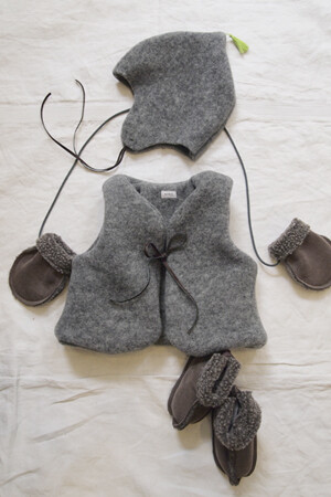 Wool Fleece Vest + Bonnet