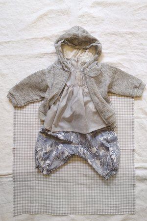 Jersey Hoodie + Baby Knicker Pants Gray