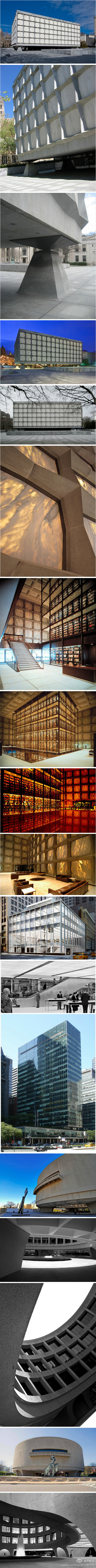 Gordon Bunshaft（1909～1990），美国建筑师，1988年普利兹克奖得主，生于纽约水牛城，在麻省理工学院获得建筑学学士学位和硕士学位。20世纪50年代，成为SOM设计事务所纽约工作室的合伙人。他的作品带有一种古典气息，常运用简单几何形体，虽然有些保守，但是在结构上有着大胆的风格。