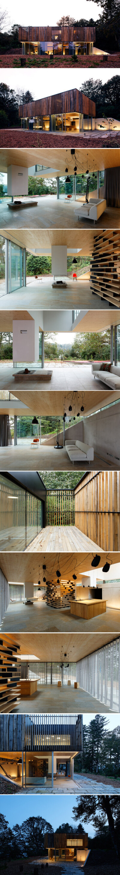 布列塔尼d住宅，由法国lode建筑事务所设计，用木材和玻璃塑造独特的形象和空间。