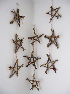 树枝 装饰墙 五角星