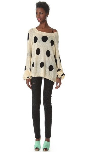 Wildfox Poka Dot It Sweater