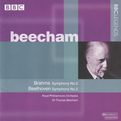 BRAHMS, J.: Symphony No. 2 / BEETHOVEN, L. van: Symphony No. 2 (Royal Philharmonic, Beecham) (1956)