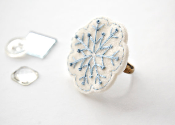 Blue Snowflake Ring