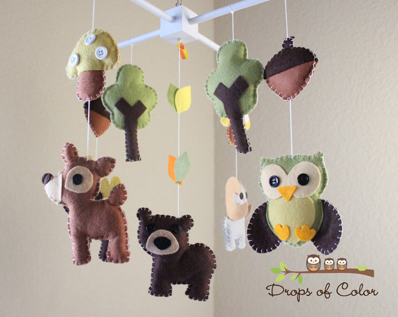 Baby Crib Mobile - Baby Mobile - Nursery Forest Crib Mobile -